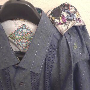 Robert Graham Men's Embroidered Shirt- Size Large- Gently Worn